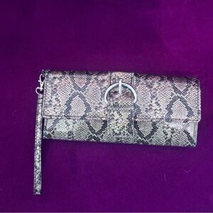 Elegant Snake Print Clutch